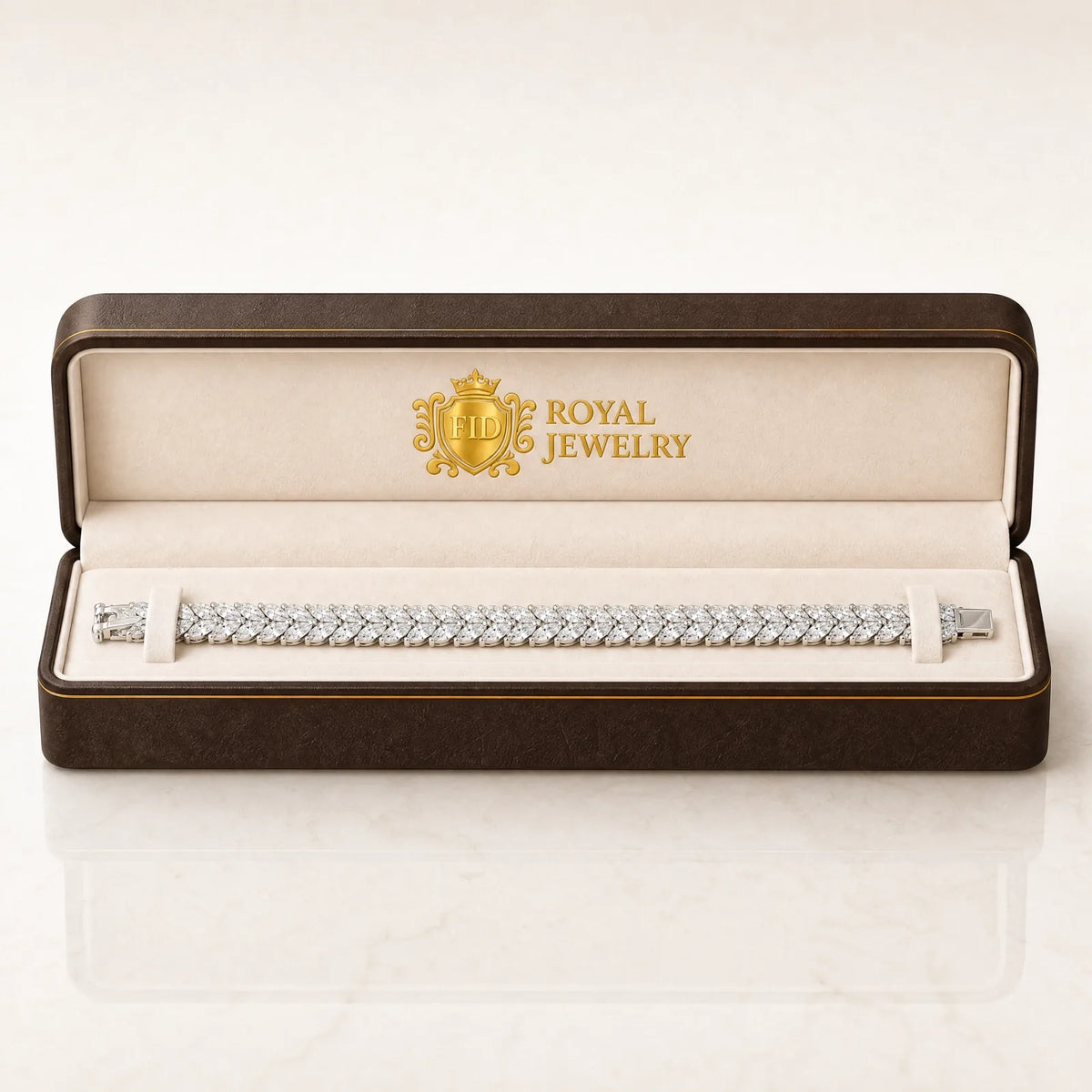 Laurel Double Row Marquise Lab-Grown Diamond Tennis Bracelet - White Gold