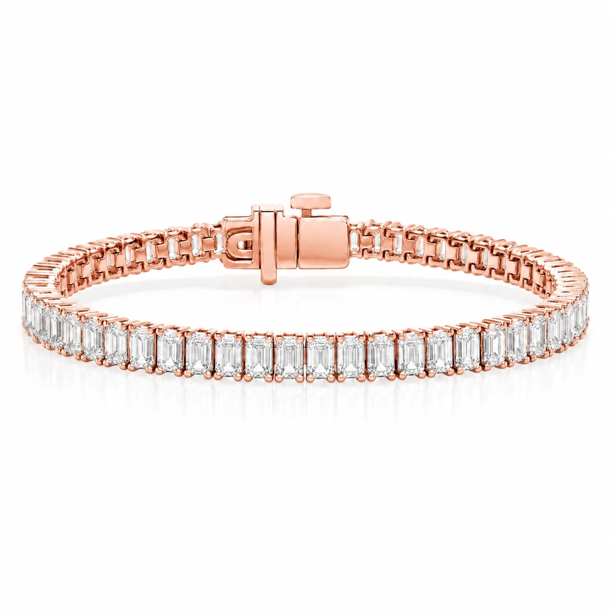 Royal Emerald Lab-Grown Diamond Tennis Bracelet - Rose Gold