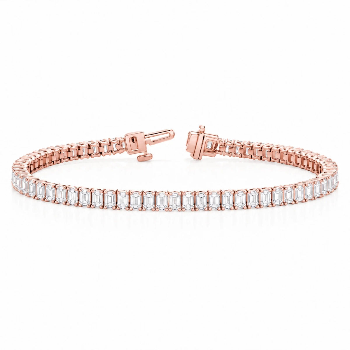 Royal Emerald Lab-Grown Diamond Tennis Bracelet - Rose Gold