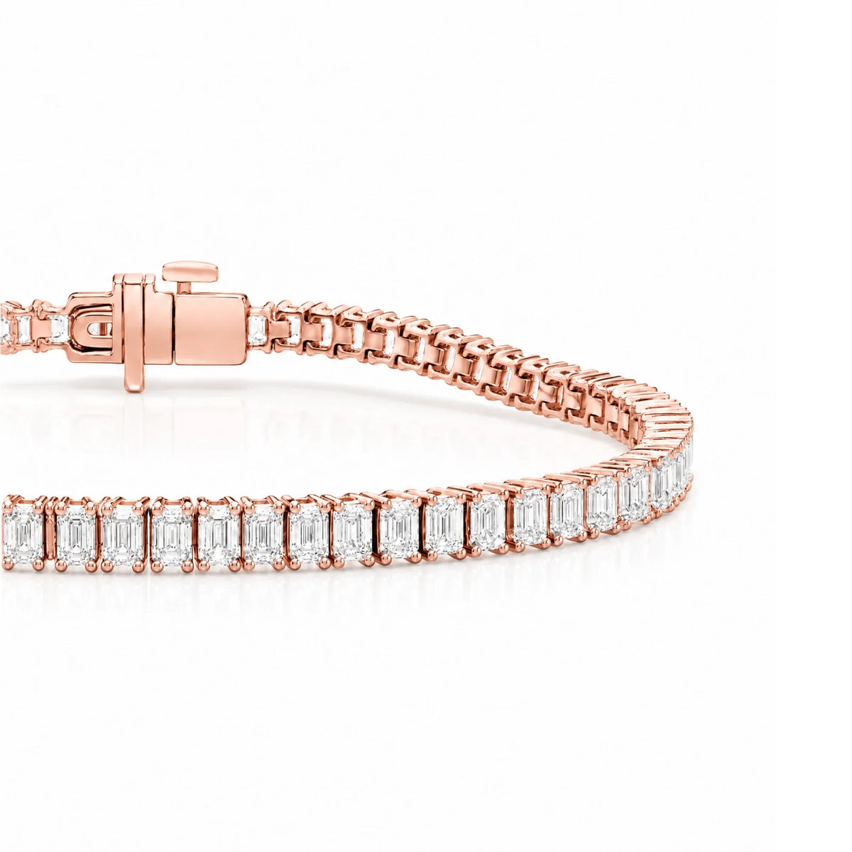 Royal Emerald Lab-Grown Diamond Tennis Bracelet - Rose Gold