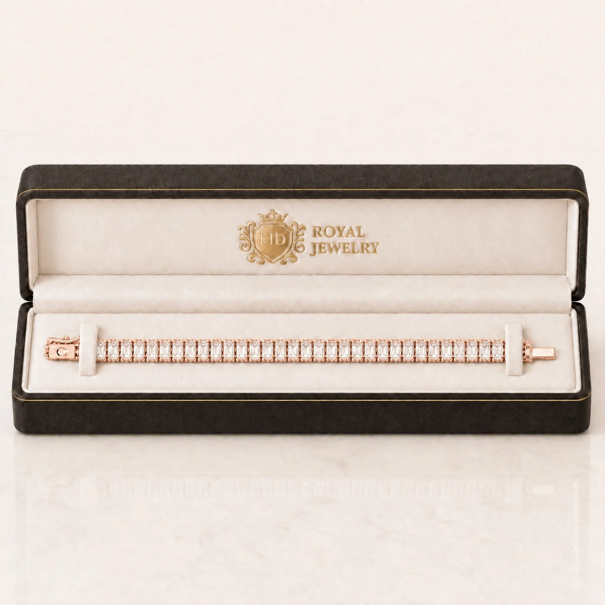 Royal Emerald Lab-Grown Diamond Tennis Bracelet - Rose Gold
