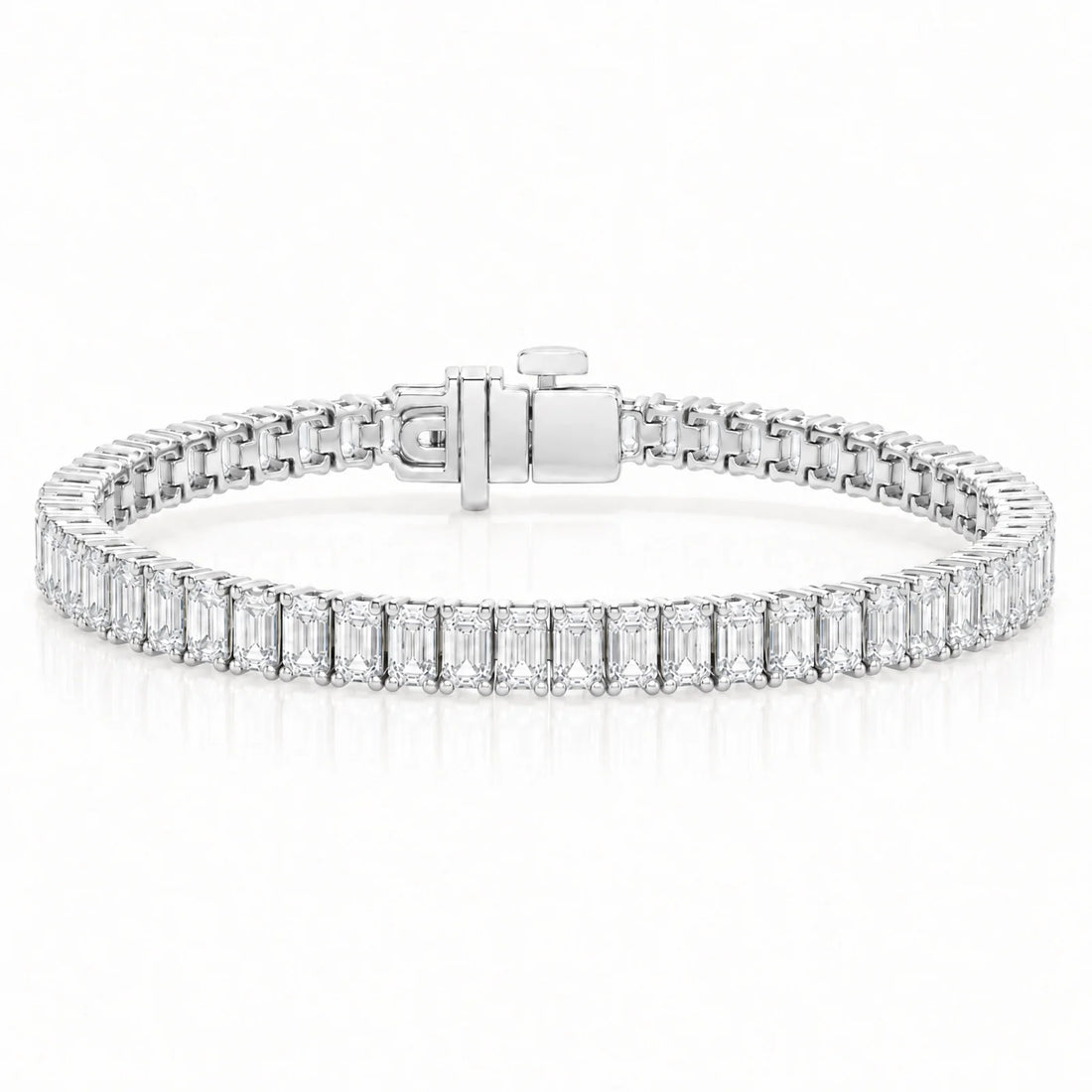 Royal Emerald Lab-Grown Diamond Tennis Bracelet - White Gold