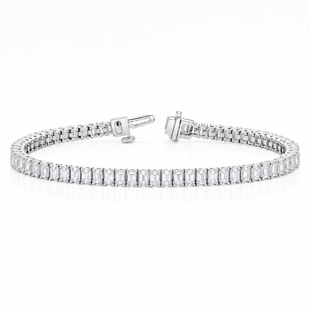 Royal Emerald Lab-Grown Diamond Tennis Bracelet - White Gold