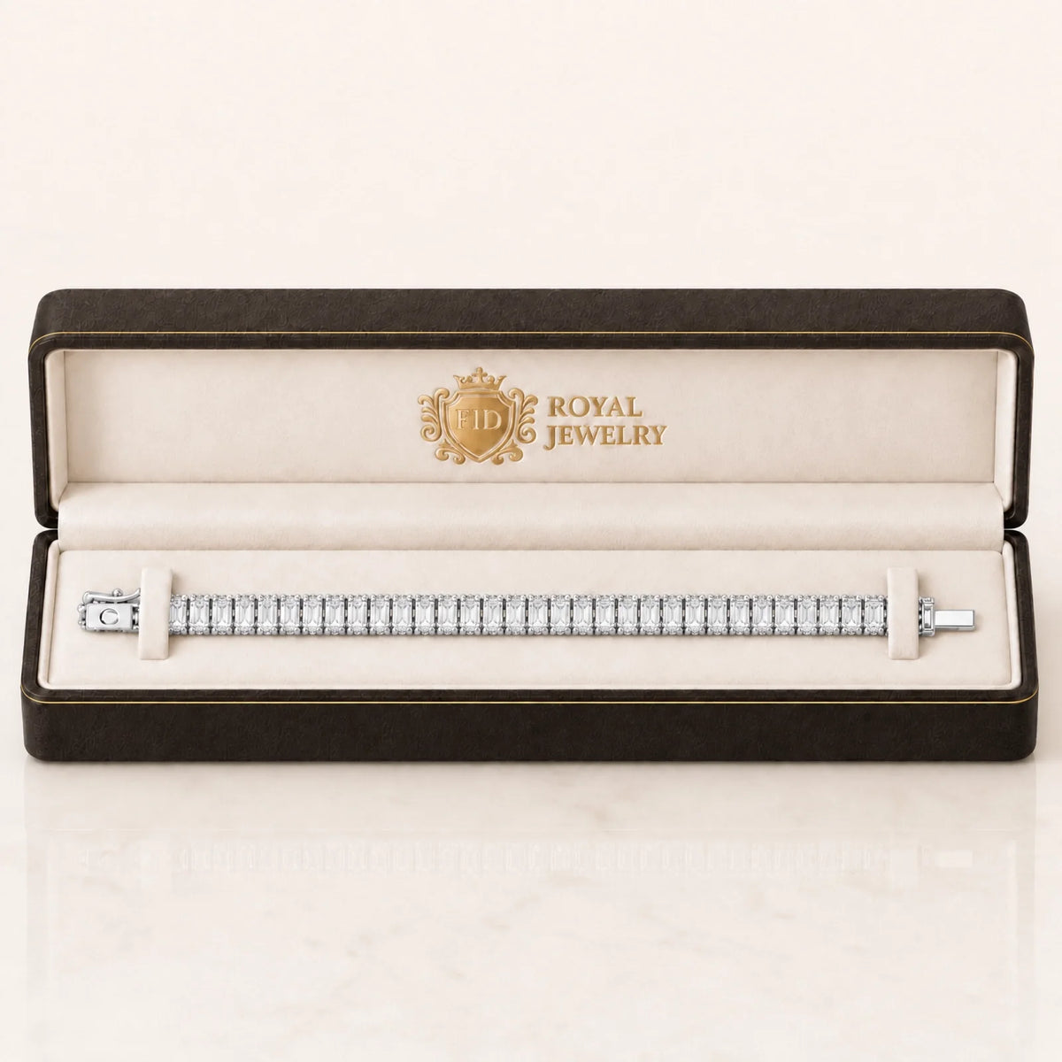 Royal Emerald Lab-Grown Diamond Tennis Bracelet - White Gold