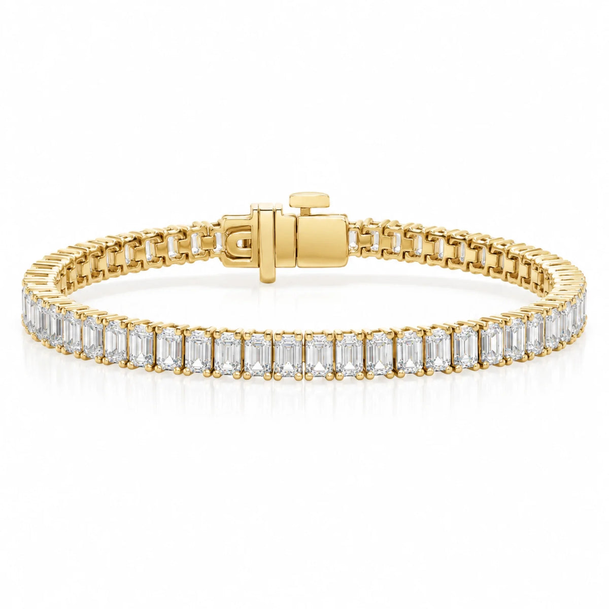 Royal Emerald Lab-Grown Diamond Tennis Bracelet - Yellow Gold