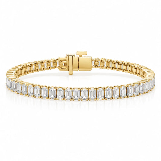 Royal Emerald Lab-Grown Diamond Tennis Bracelet - Yellow Gold