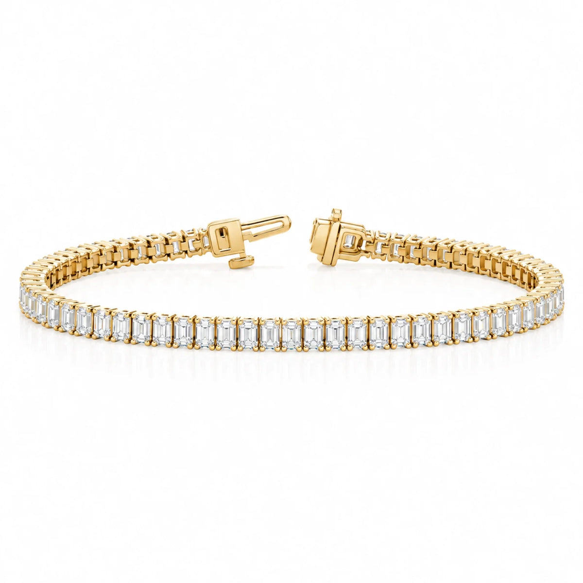 Royal Emerald Lab-Grown Diamond Tennis Bracelet - Yellow Gold
