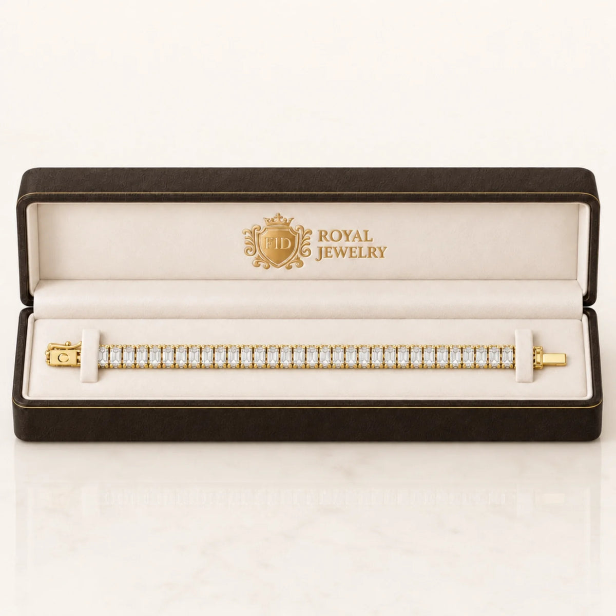 Royal Emerald Lab-Grown Diamond Tennis Bracelet - Yellow Gold