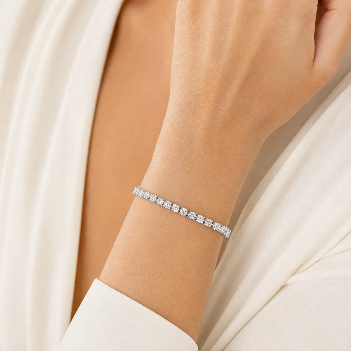 Royal Riviera Lab-Grown Diamond Tennis Bracelet - White Gold
