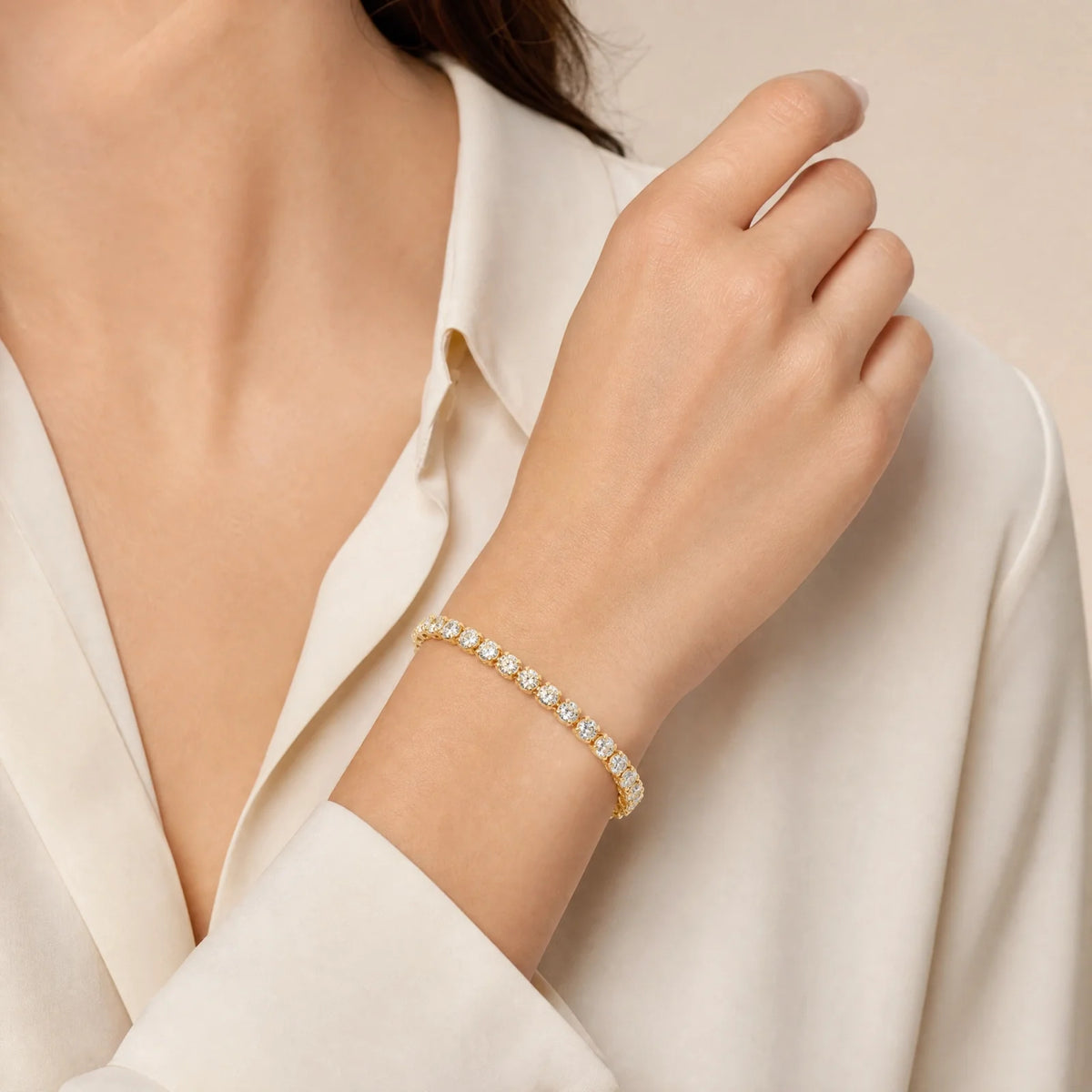 Royal Riviera Lab-Grown Diamond Tennis Bracelet - Yellow Gold