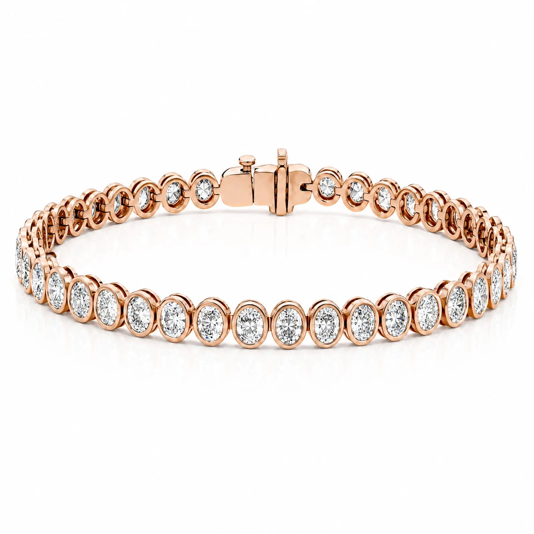 Royal Collet Lab-Grown Diamond Tennis Bracelet - Rose Gold
