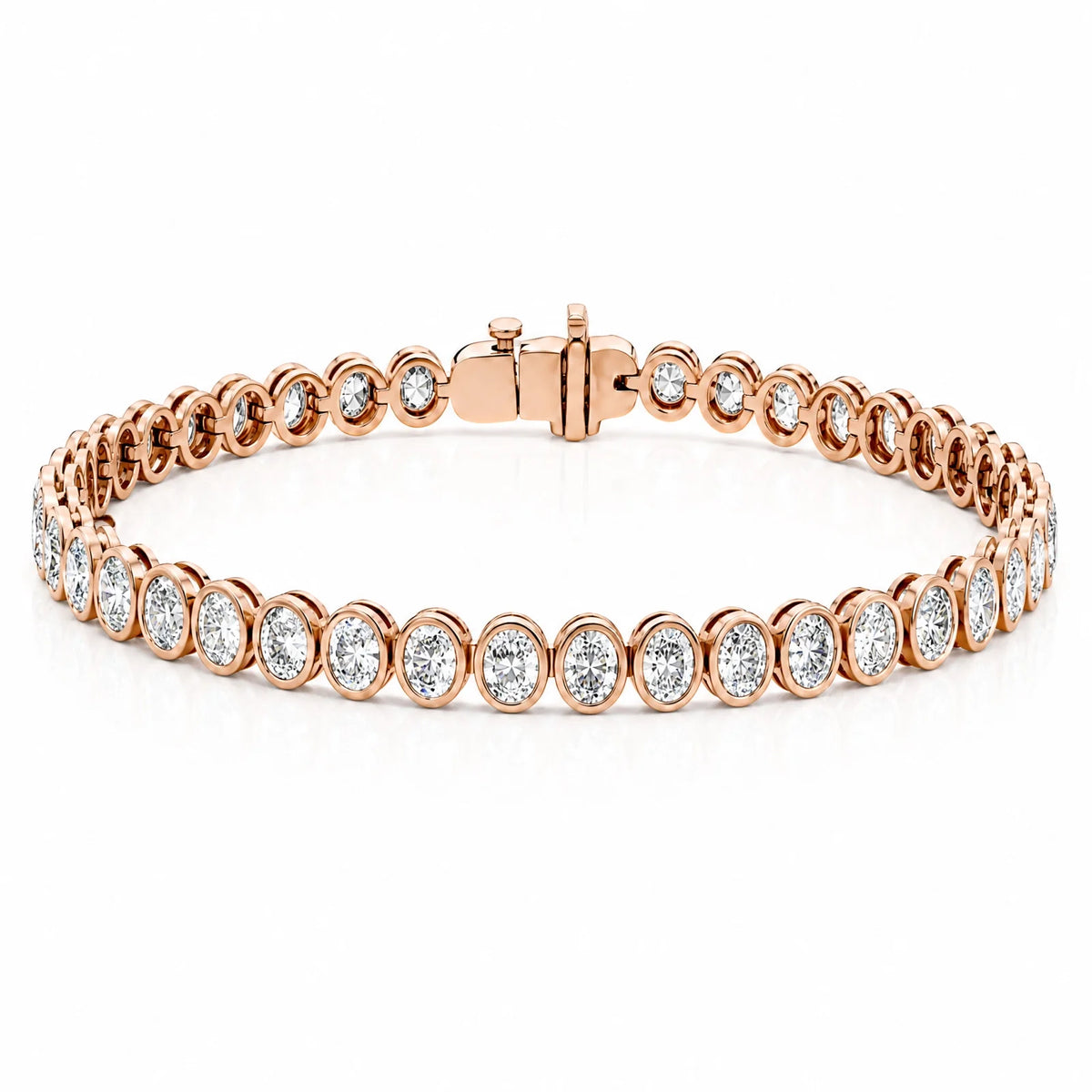 Royal Collet Lab-Grown Diamond Tennis Bracelet - Rose Gold