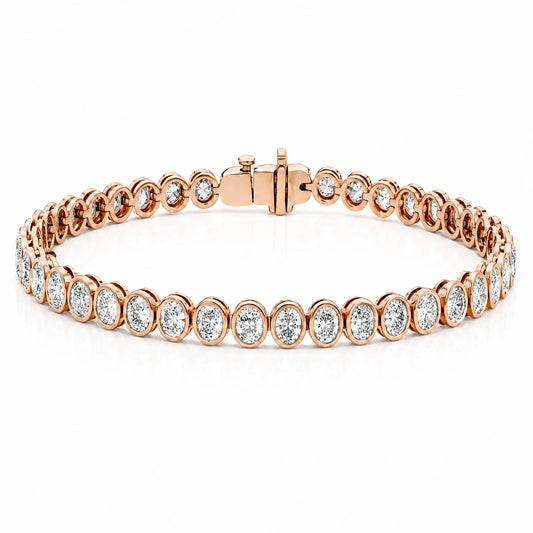 Royal Collet Lab-Grown Diamond Tennis Bracelet - Rose Gold