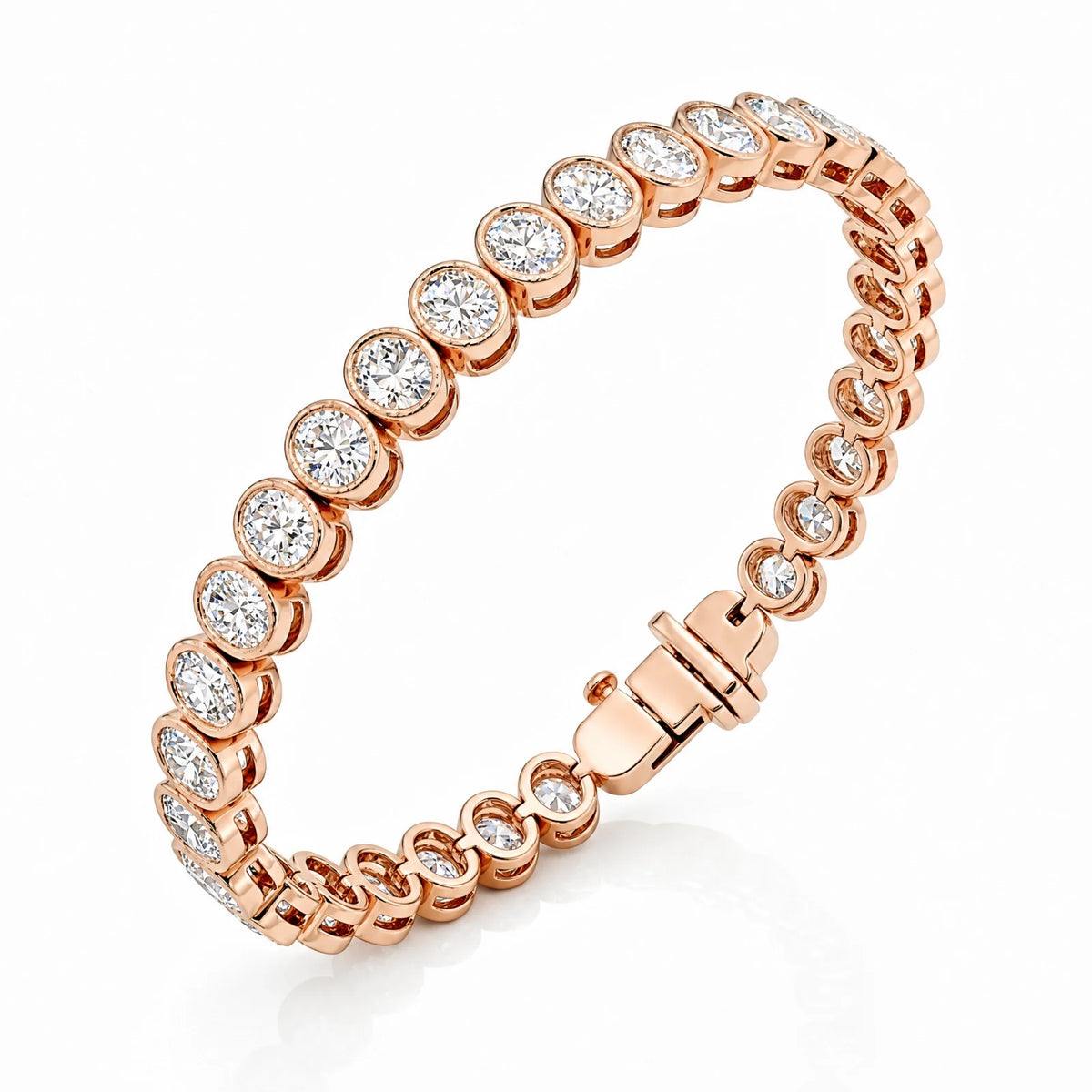 Royal Collet Lab-Grown Diamond Tennis Bracelet - Rose Gold