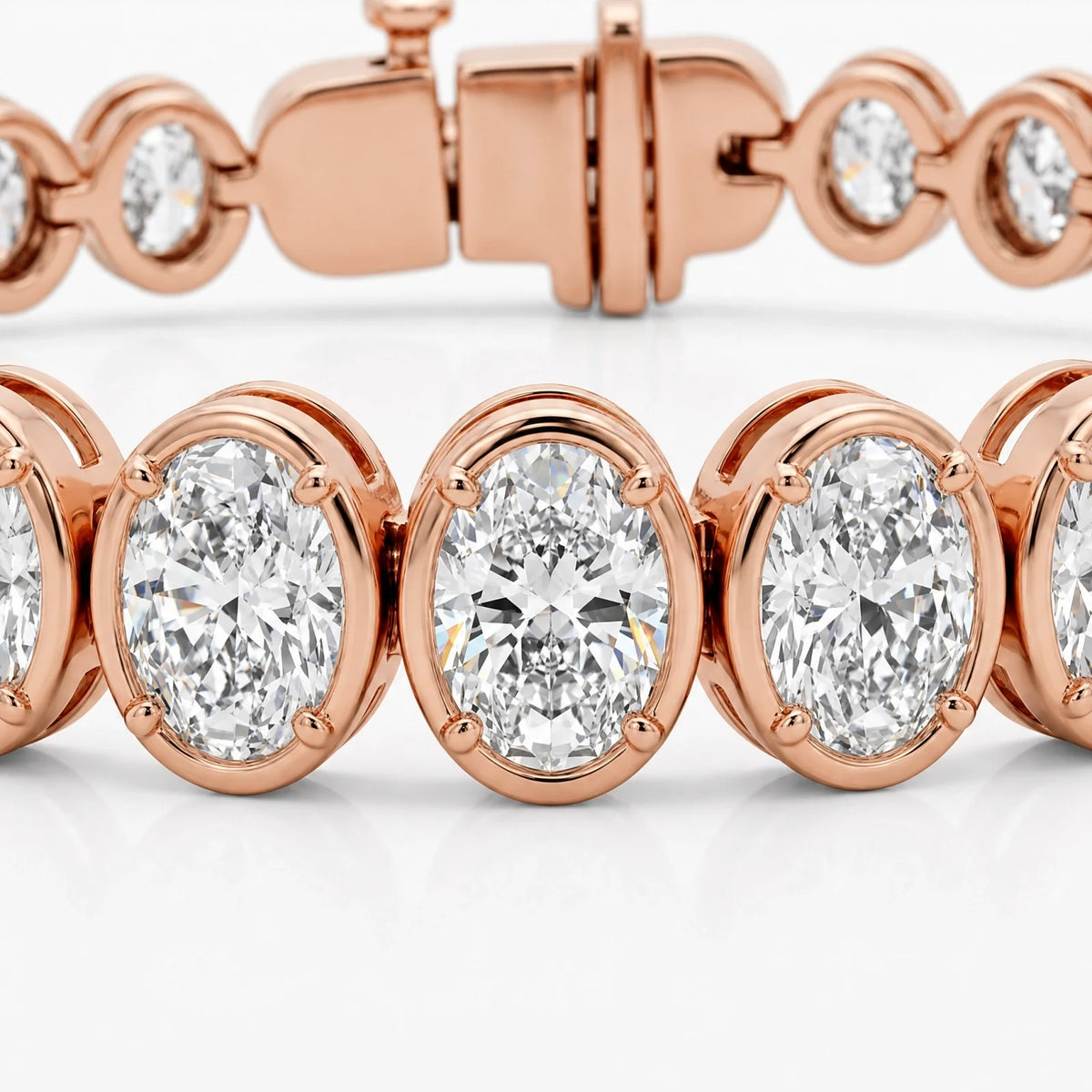 Royal Collet Lab-Grown Diamond Tennis Bracelet - Rose Gold