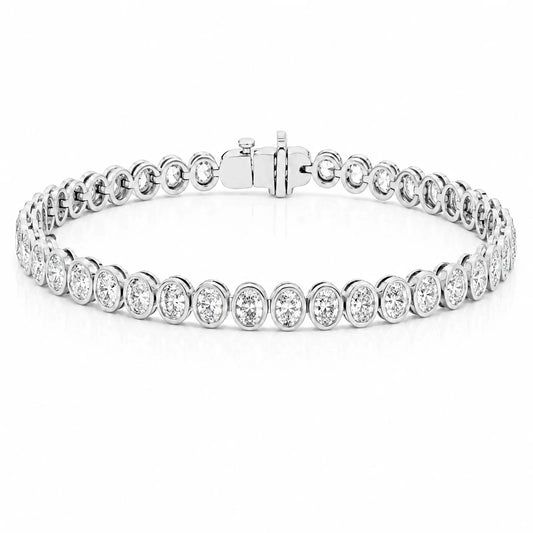 Royal Collet Lab-Grown Diamond Tennis Bracelet - White Gold