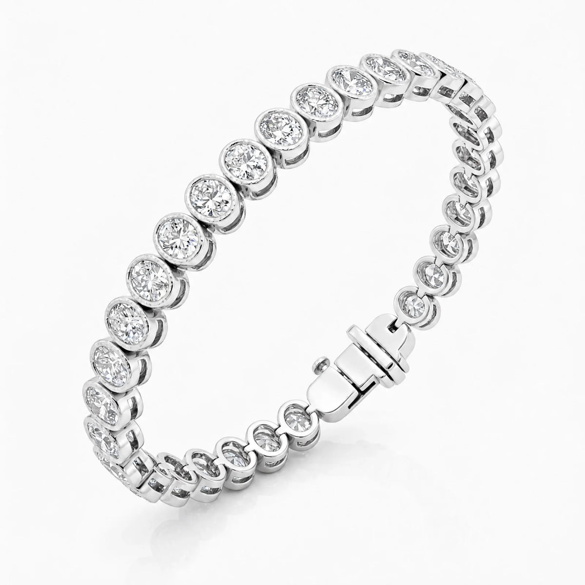 Royal Collet Lab-Grown Diamond Tennis Bracelet - White Gold