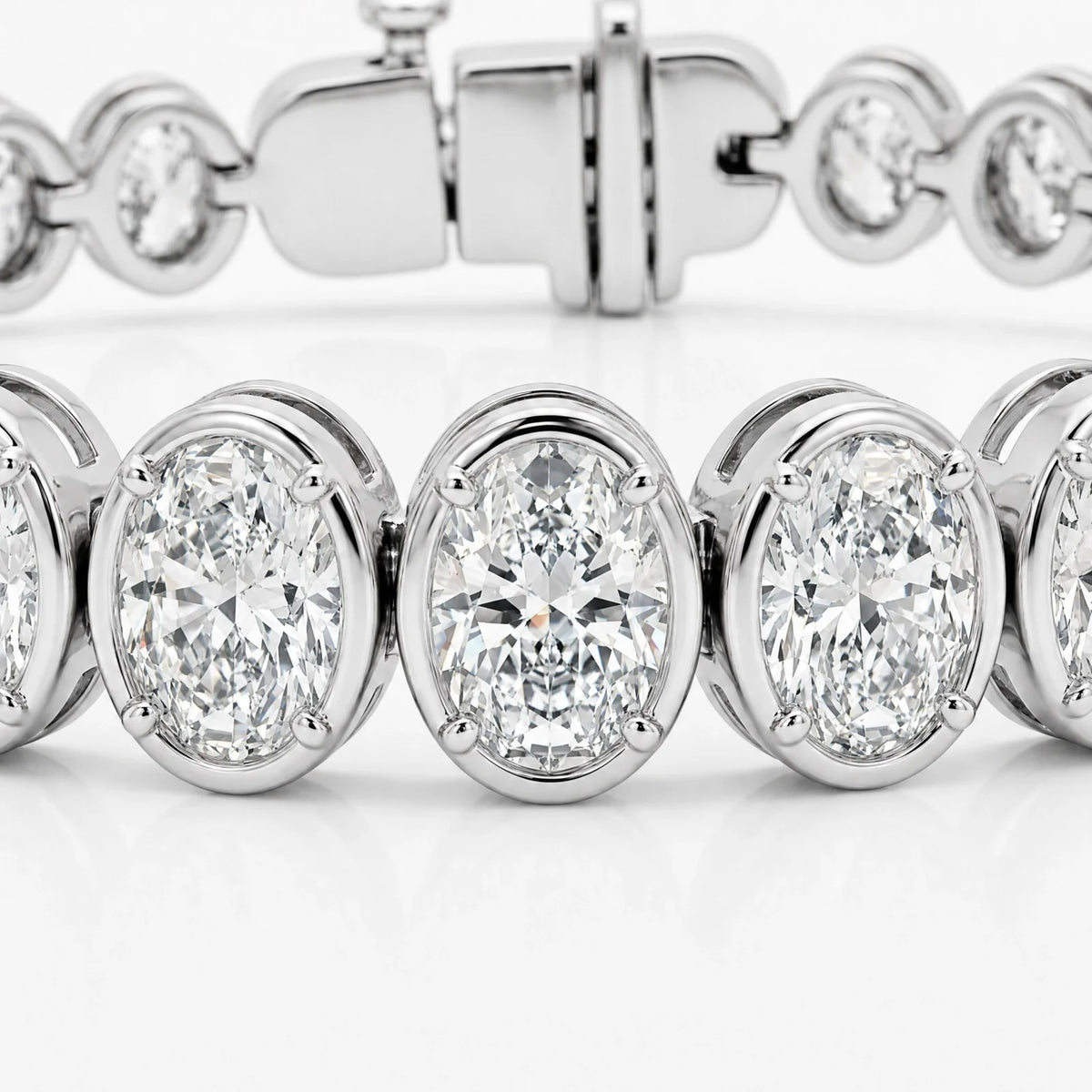 Royal Collet Lab-Grown Diamond Tennis Bracelet - White Gold