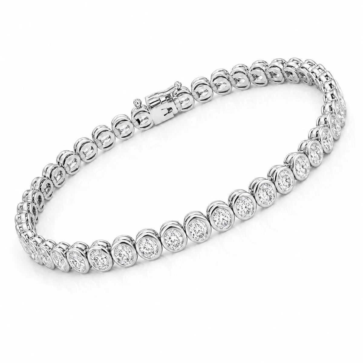Royal Collet Lab-Grown Diamond Tennis Bracelet - White Gold