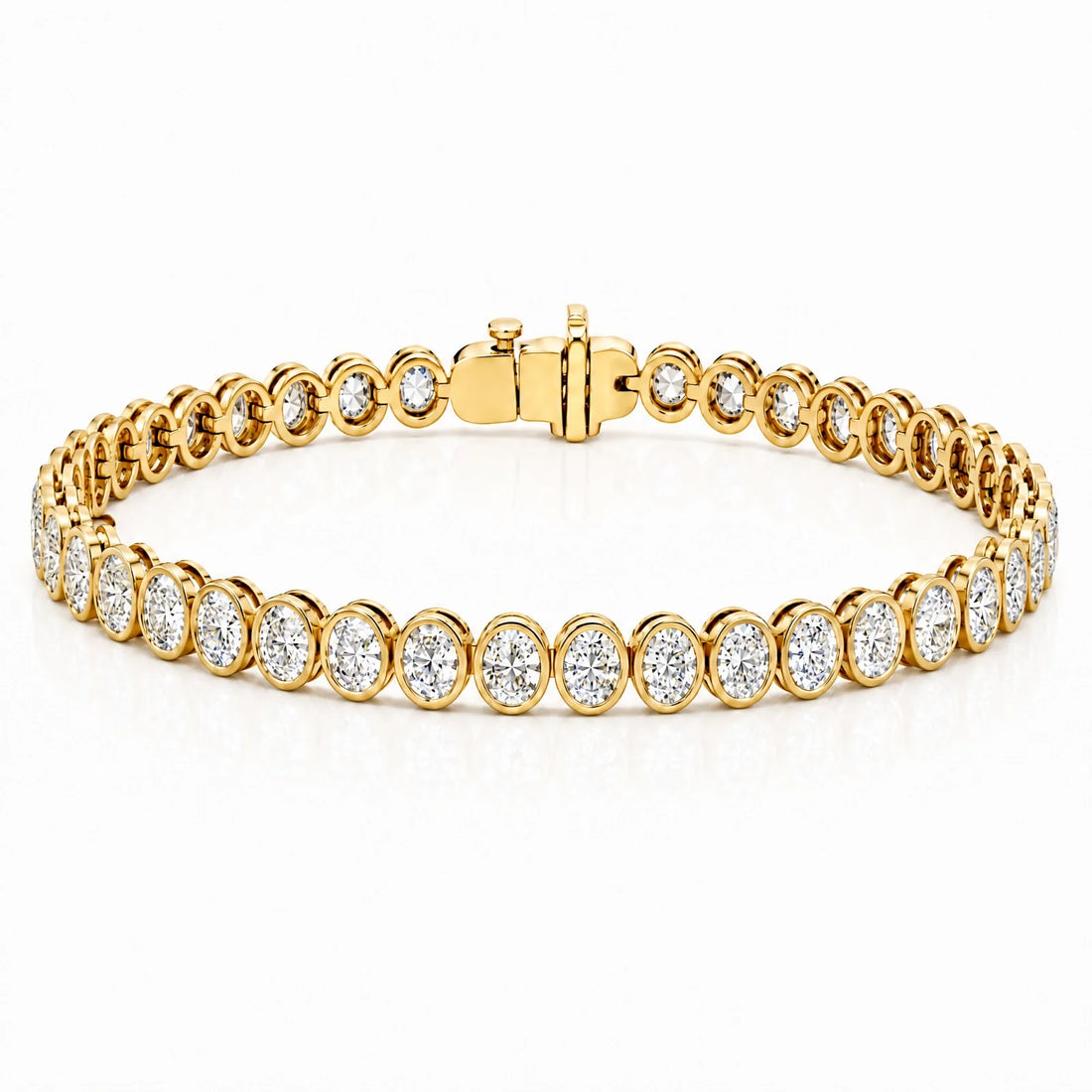 Royal Collet Lab-Grown Diamond Tennis Bracelet - Yellow Gold