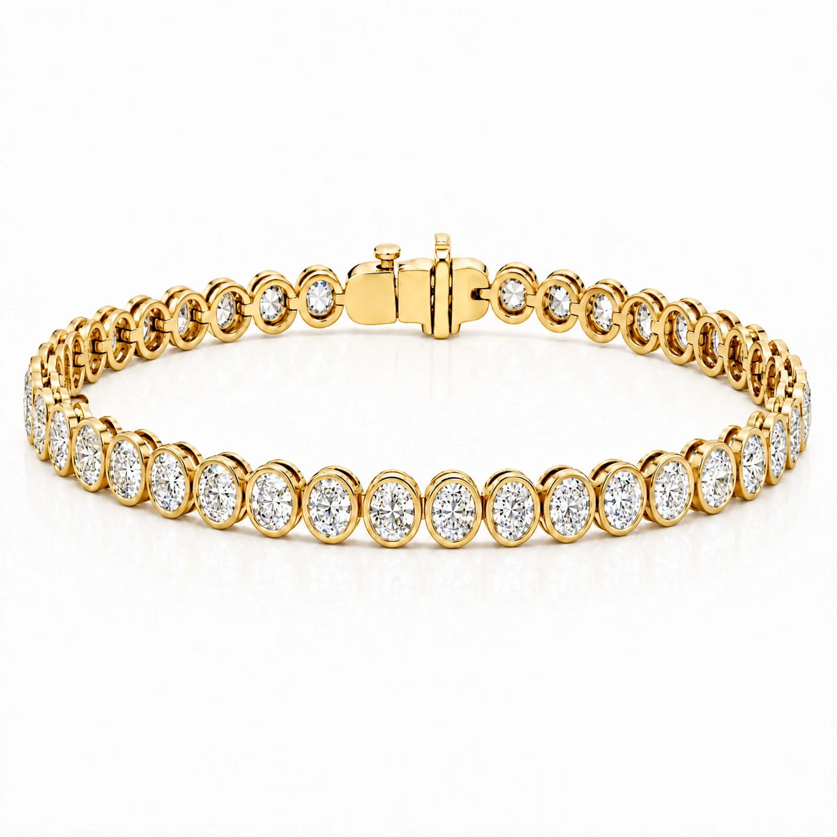 Royal Collet Lab-Grown Diamond Tennis Bracelet - Yellow Gold