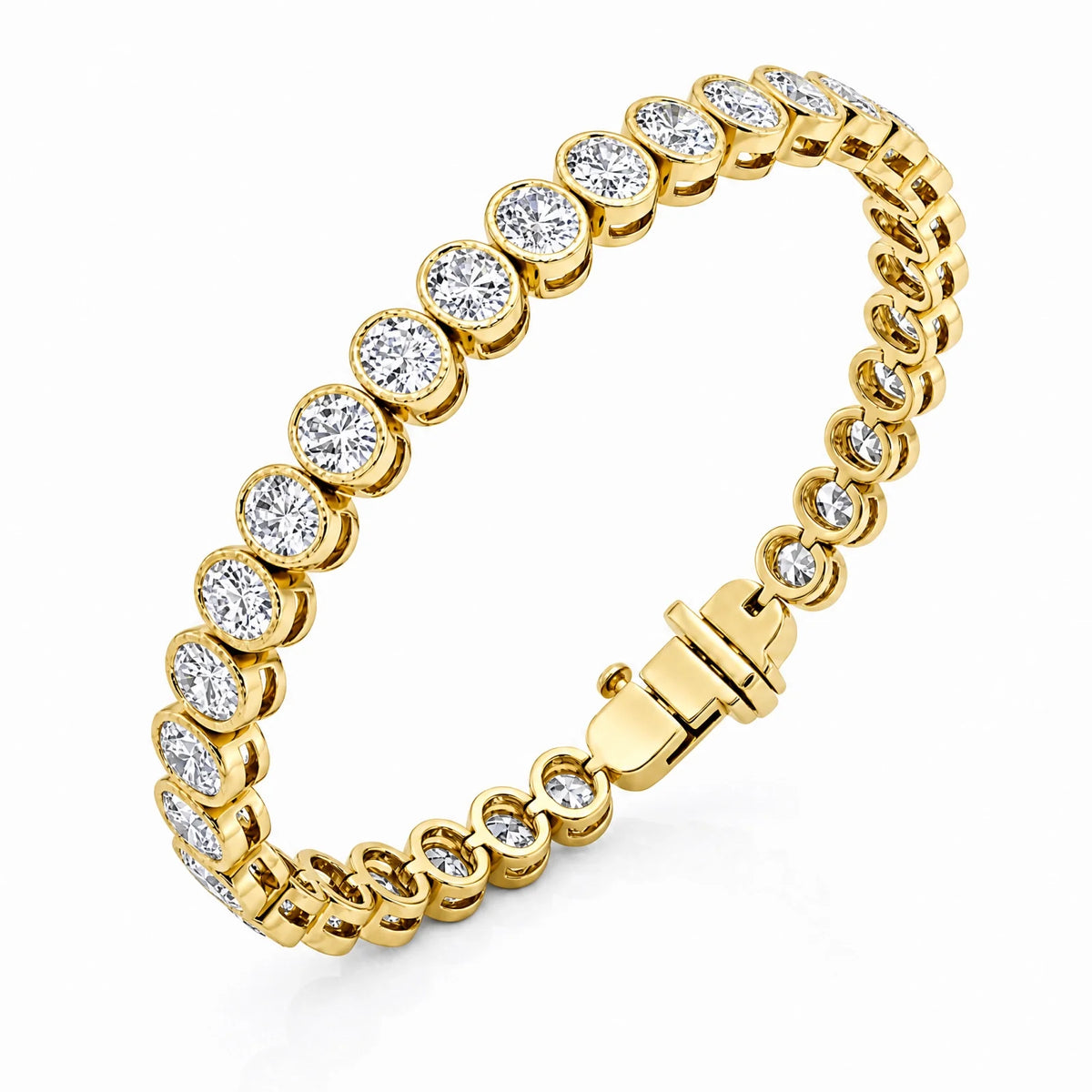 Royal Collet Lab-Grown Diamond Tennis Bracelet - Yellow Gold