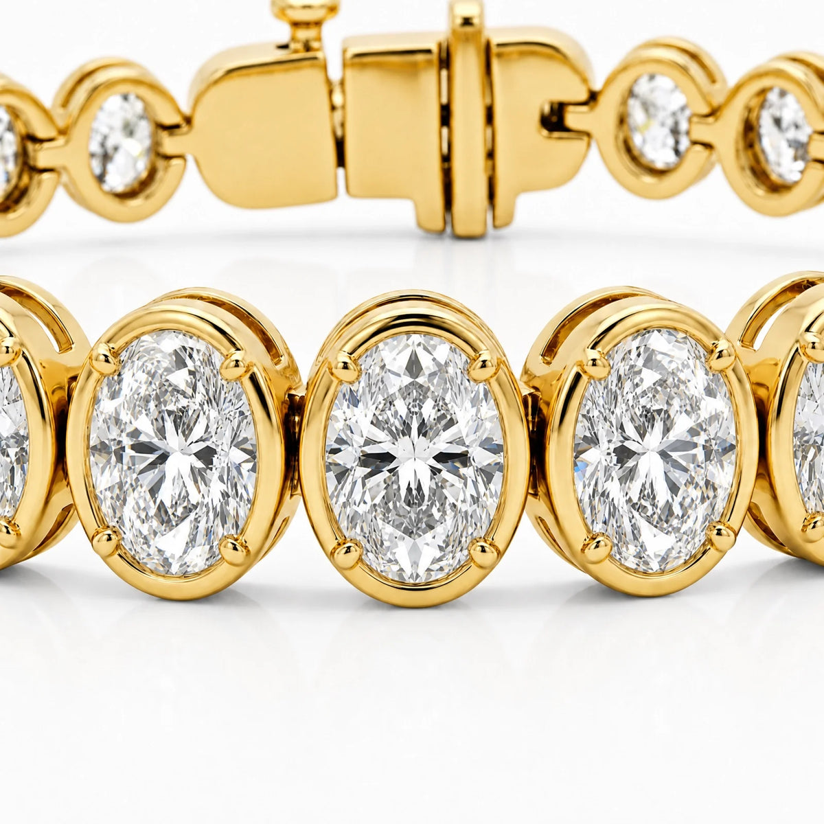 Royal Collet Lab-Grown Diamond Tennis Bracelet - Yellow Gold