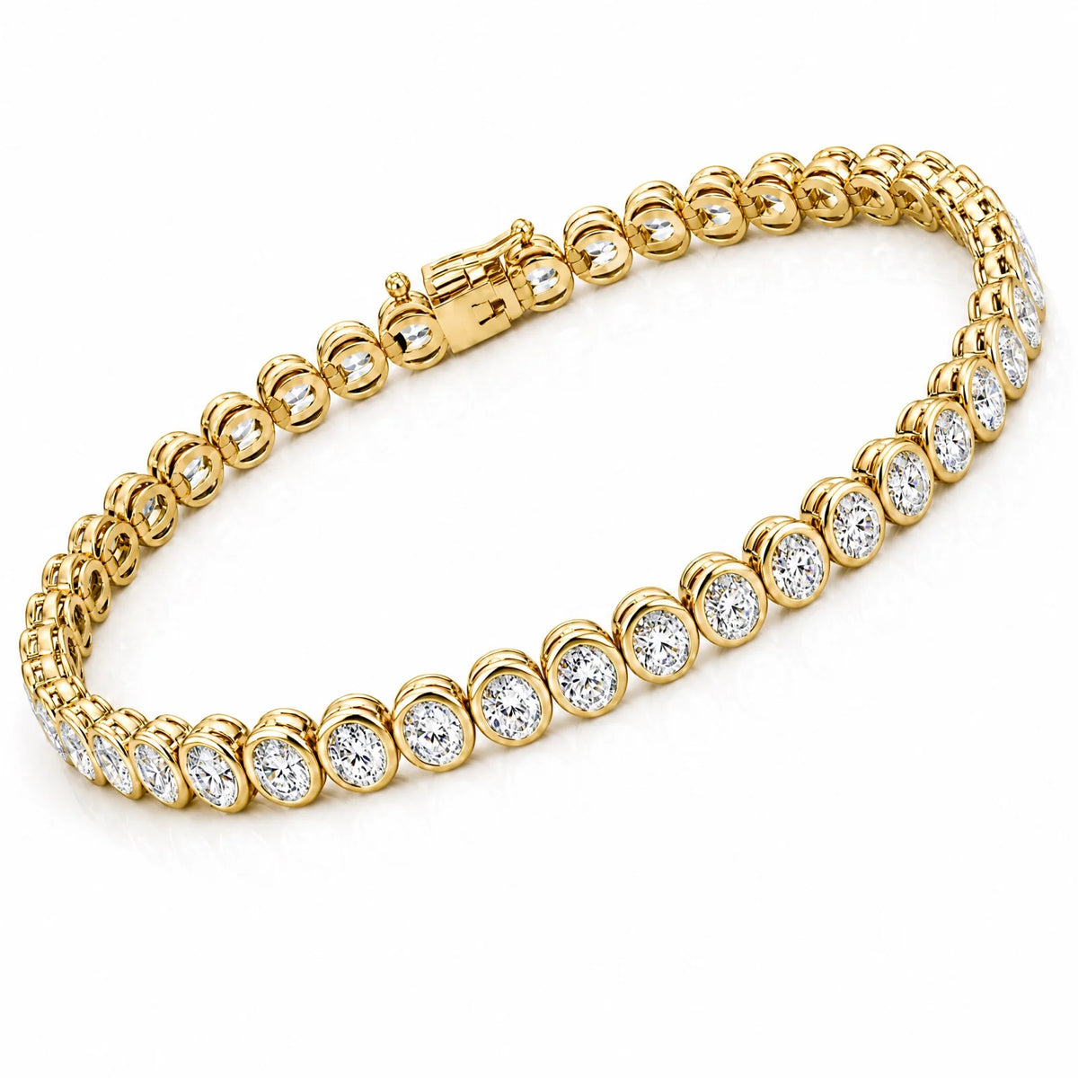 Royal Collet Lab-Grown Diamond Tennis Bracelet - Yellow Gold