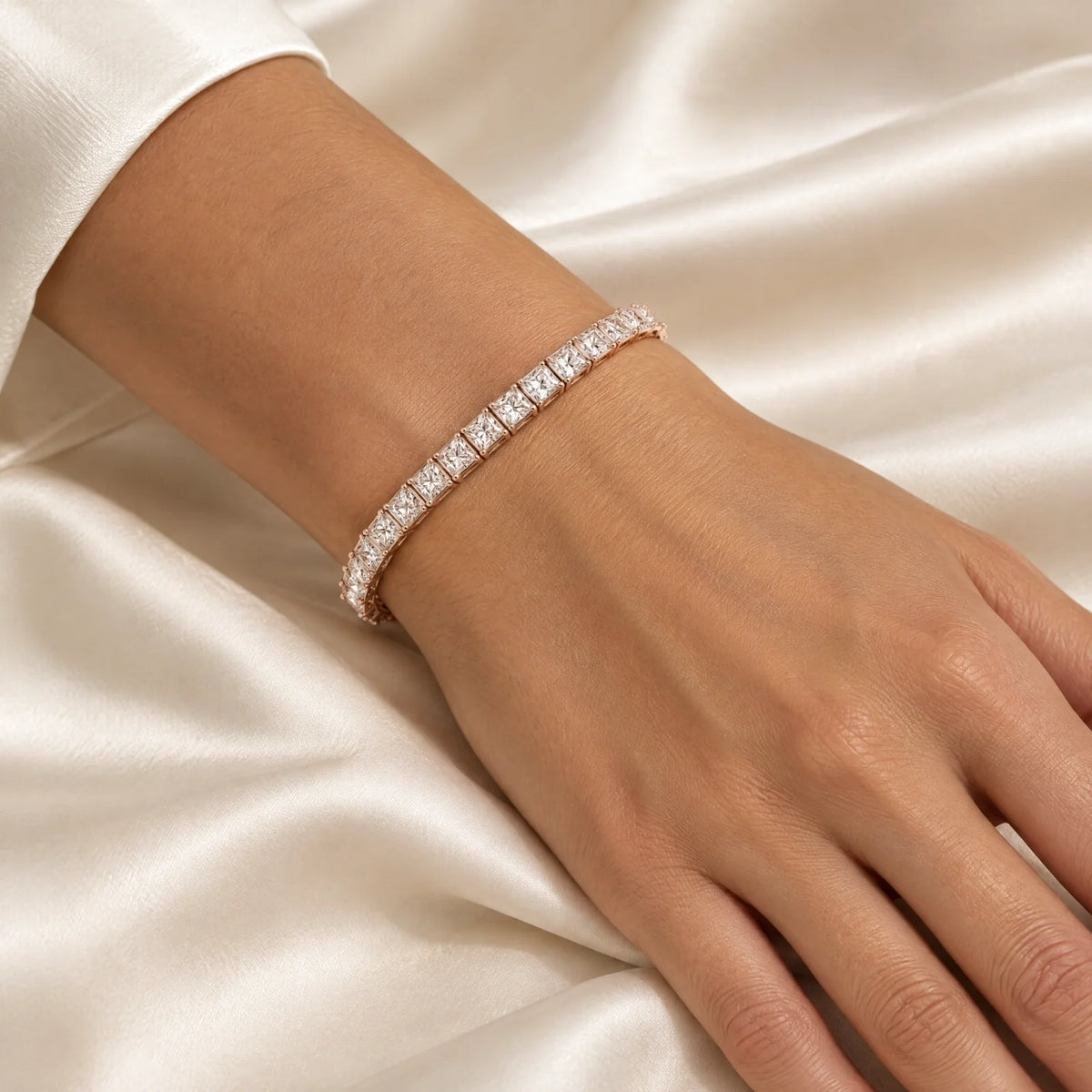 Royal Carré Lab-Grown Diamond Tennis Bracelet - Rose Gold