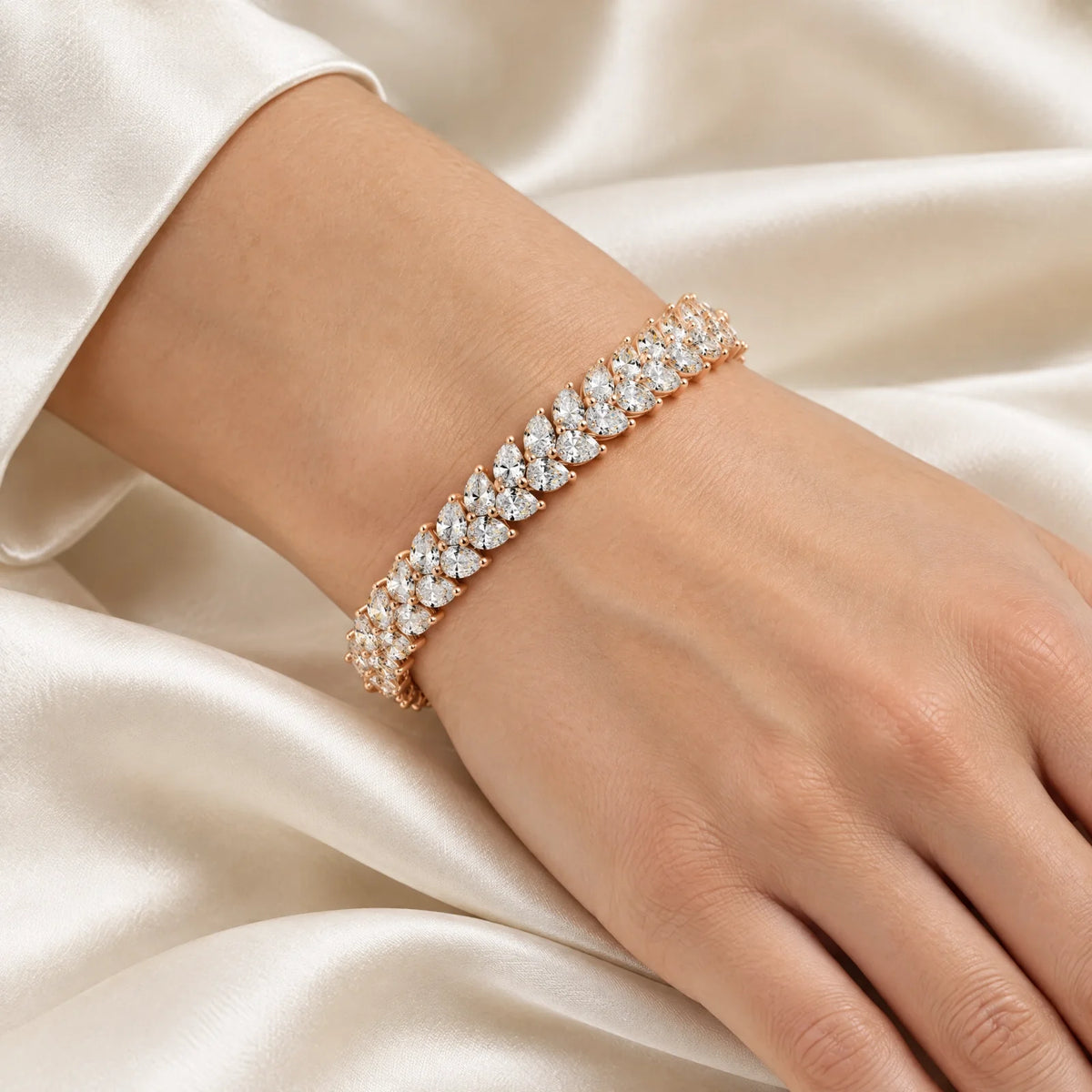 Royal Larme Lab-Grown Diamond Tennis Bracelet - Rose Gold