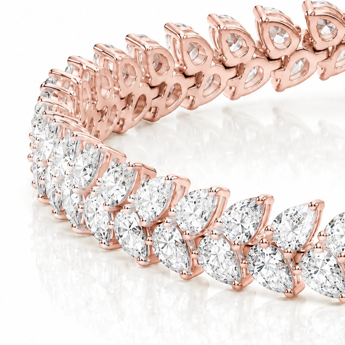 Royal Larme Lab-Grown Diamond Tennis Bracelet - Rose Gold