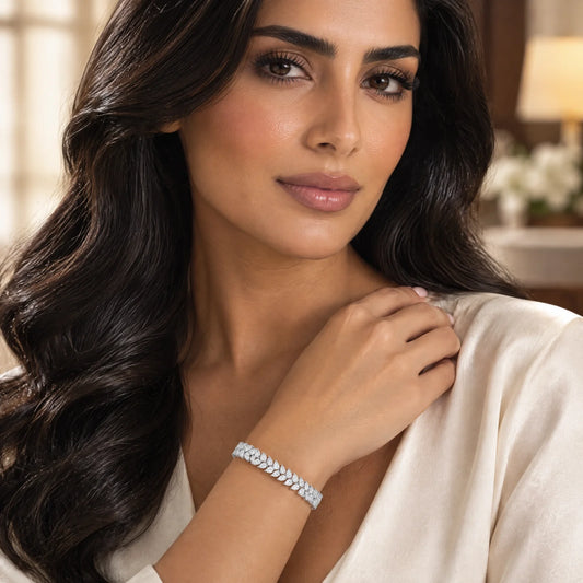 Royal Larme Lab-Grown Diamond Tennis Bracelet - White Gold