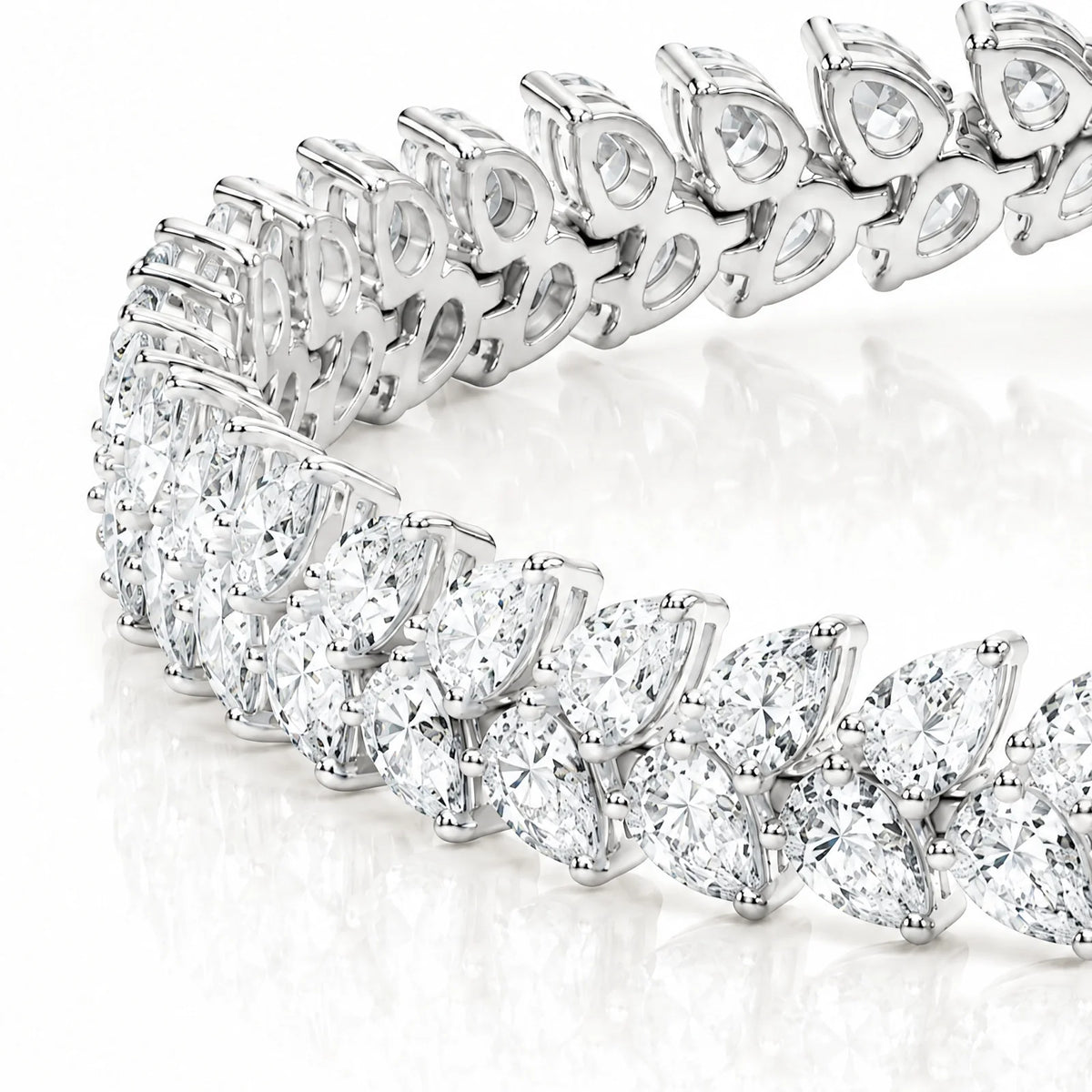 Royal Larme Lab-Grown Diamond Tennis Bracelet - White Gold