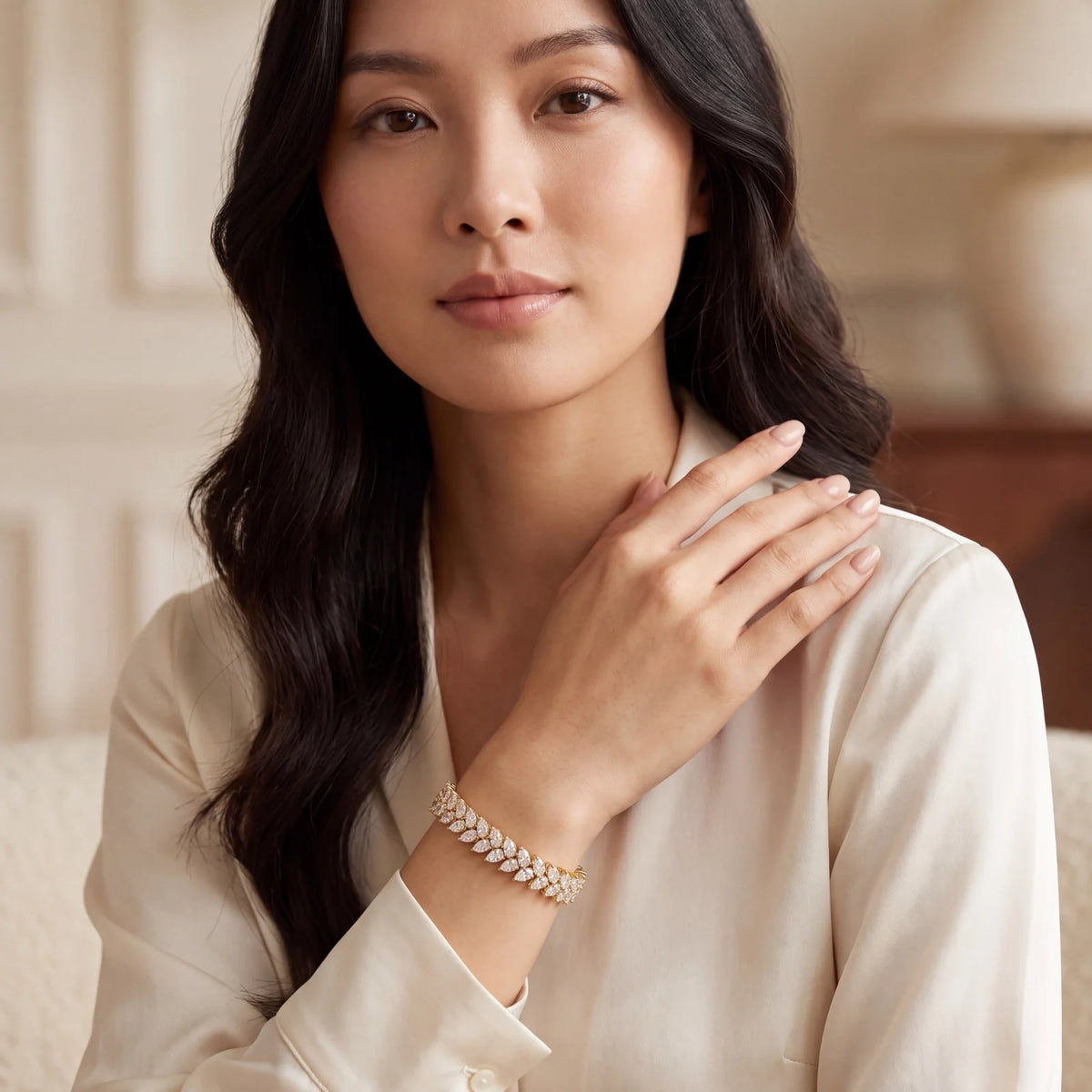 Royal Larme Lab-Grown Diamond Tennis Bracelet - Yellow Gold