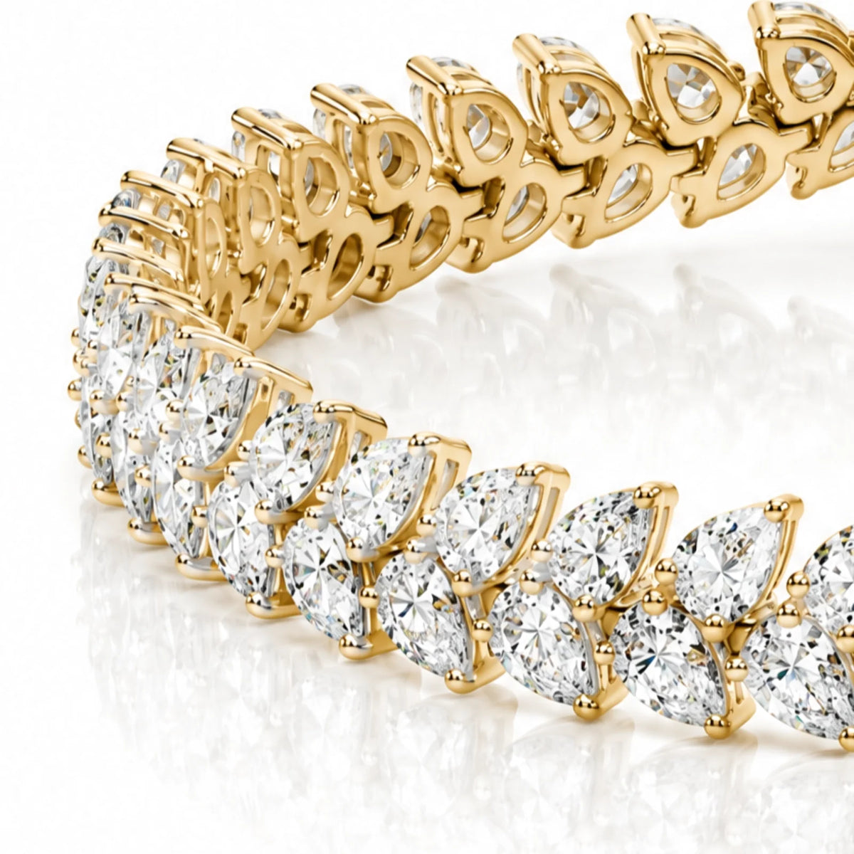 Royal Larme Lab-Grown Diamond Tennis Bracelet - Yellow Gold