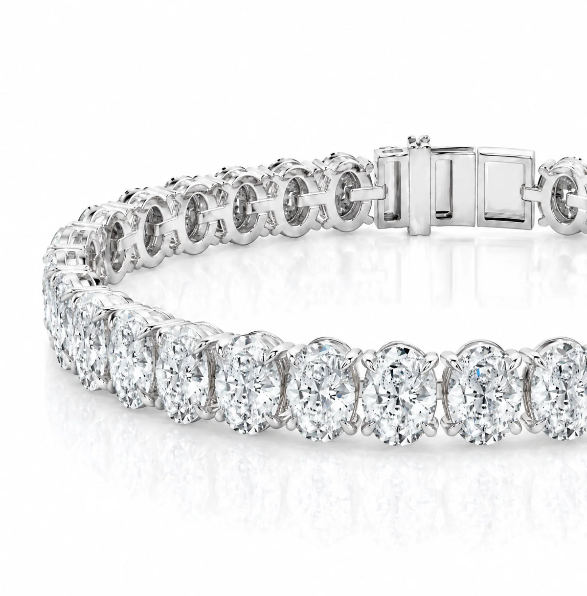 Royal Ovale Lab-Grown Diamond Tennis Bracelet - White Gold