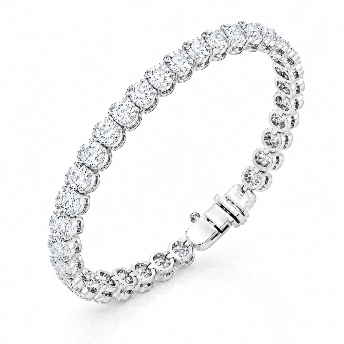 Royal Ovale Lab-Grown Diamond Tennis Bracelet - White Gold