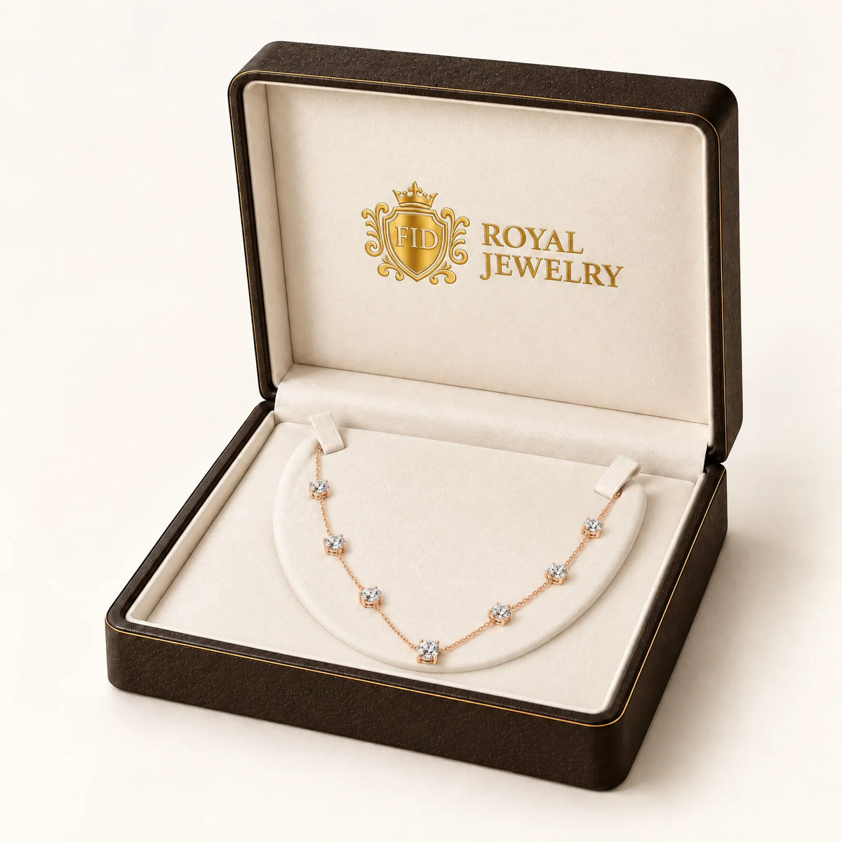 Céleste Lab-Grown Diamond Station Necklace - Rose Gold