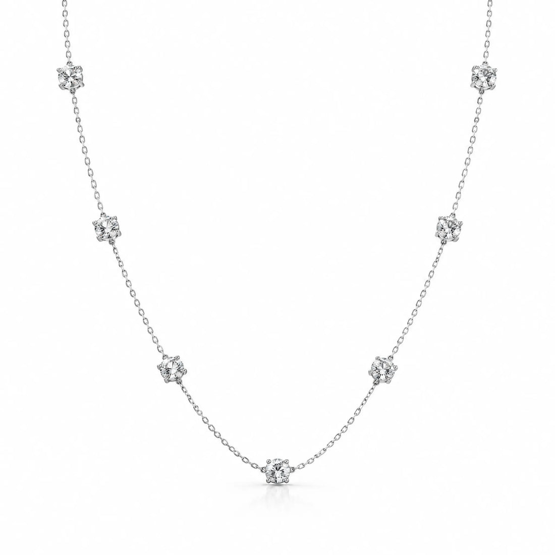 Céleste Lab-Grown Diamond Station Necklace - White Gold