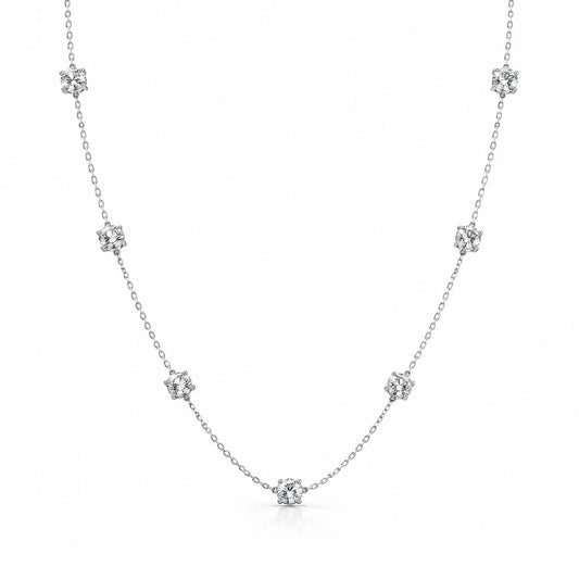 Céleste Lab-Grown Diamond Station Necklace - White Gold