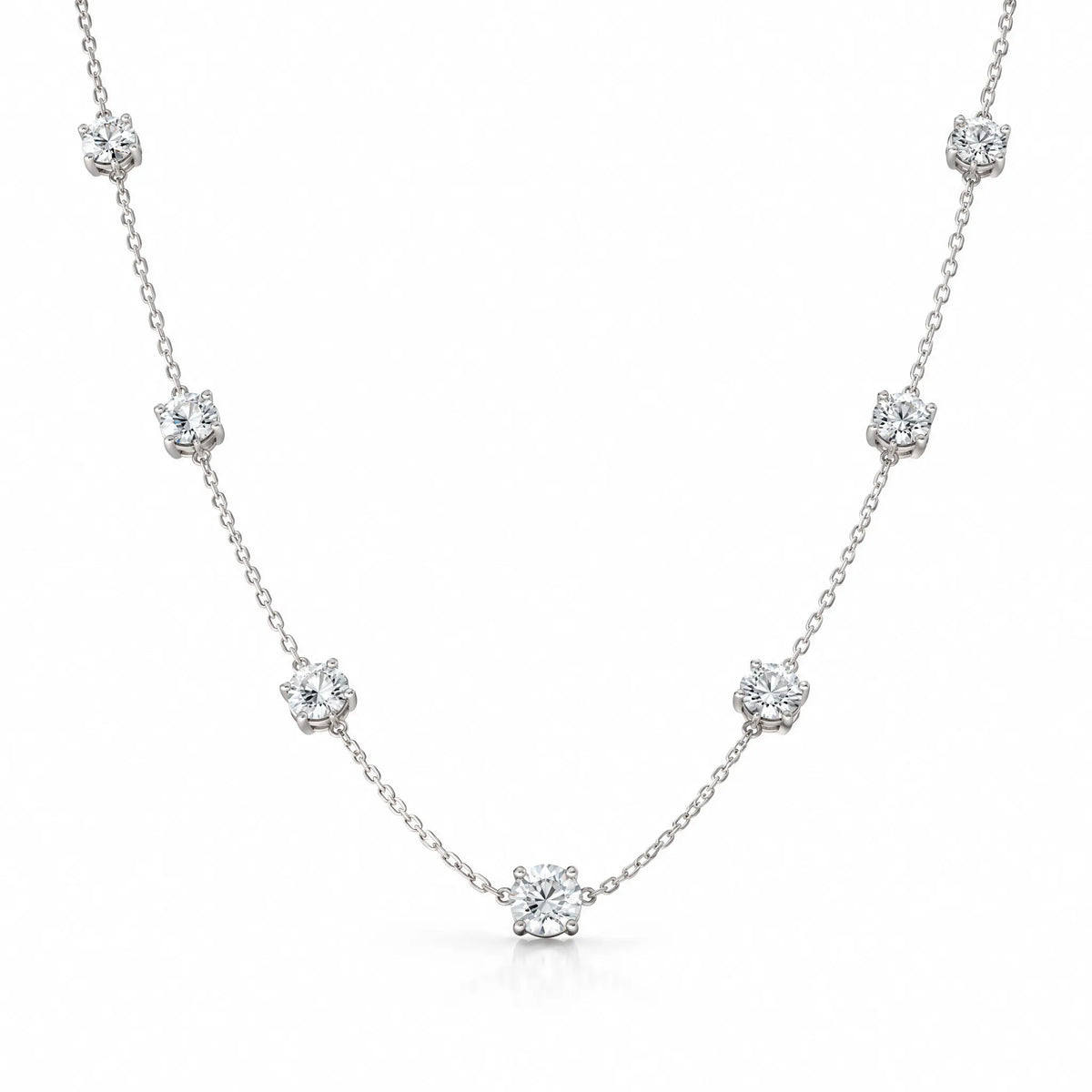 Céleste Lab-Grown Diamond Station Necklace - White Gold