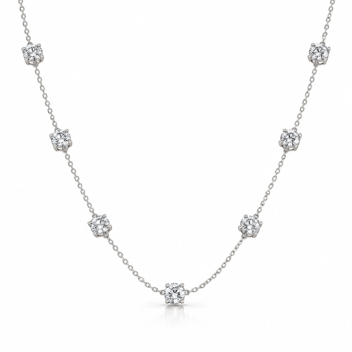 Céleste Lab-Grown Diamond Station Necklace - White Gold