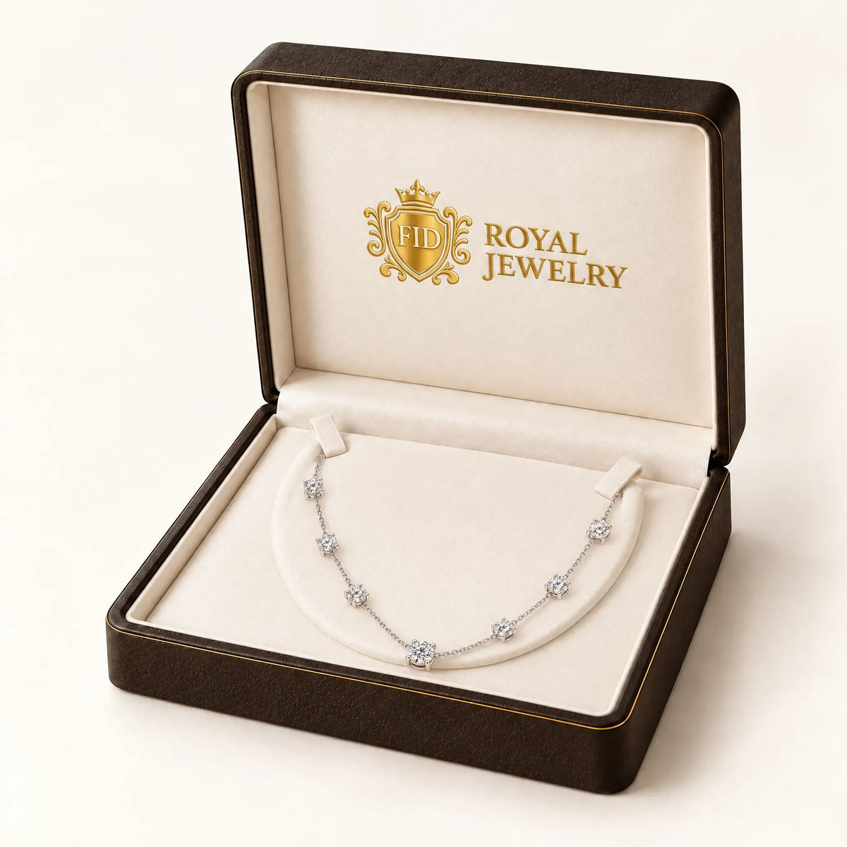 Céleste Lab-Grown Diamond Station Necklace - White Gold