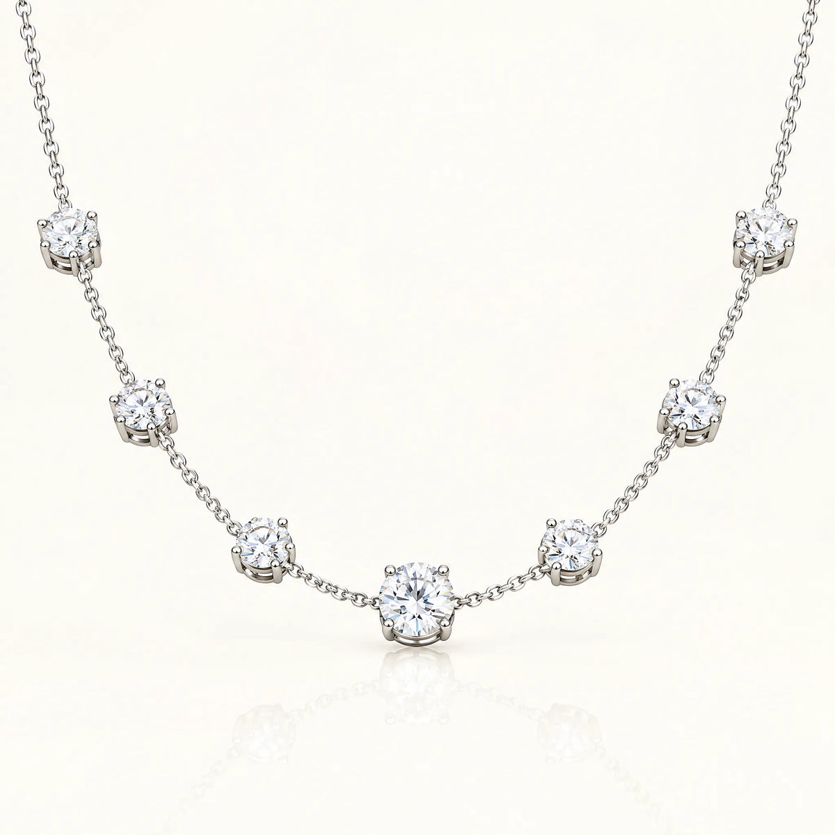 Céleste Lab-Grown Diamond Station Necklace - White Gold
