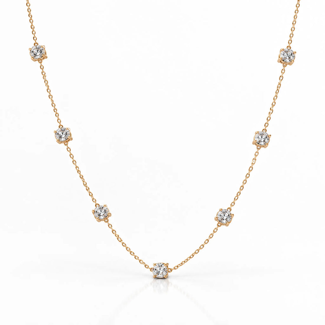 Céleste Lab-Grown Diamond Station Necklace - Yellow Gold