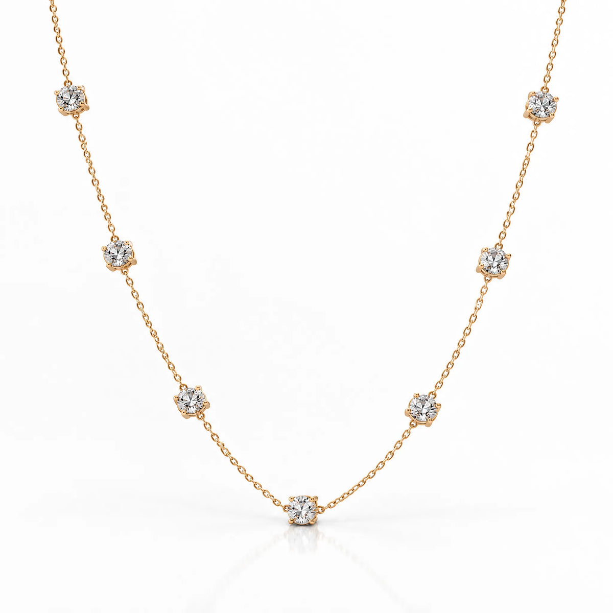 Céleste Lab-Grown Diamond Station Necklace - Yellow Gold