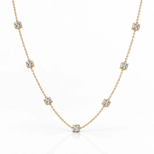 Céleste Lab-Grown Diamond Station Necklace - Yellow Gold