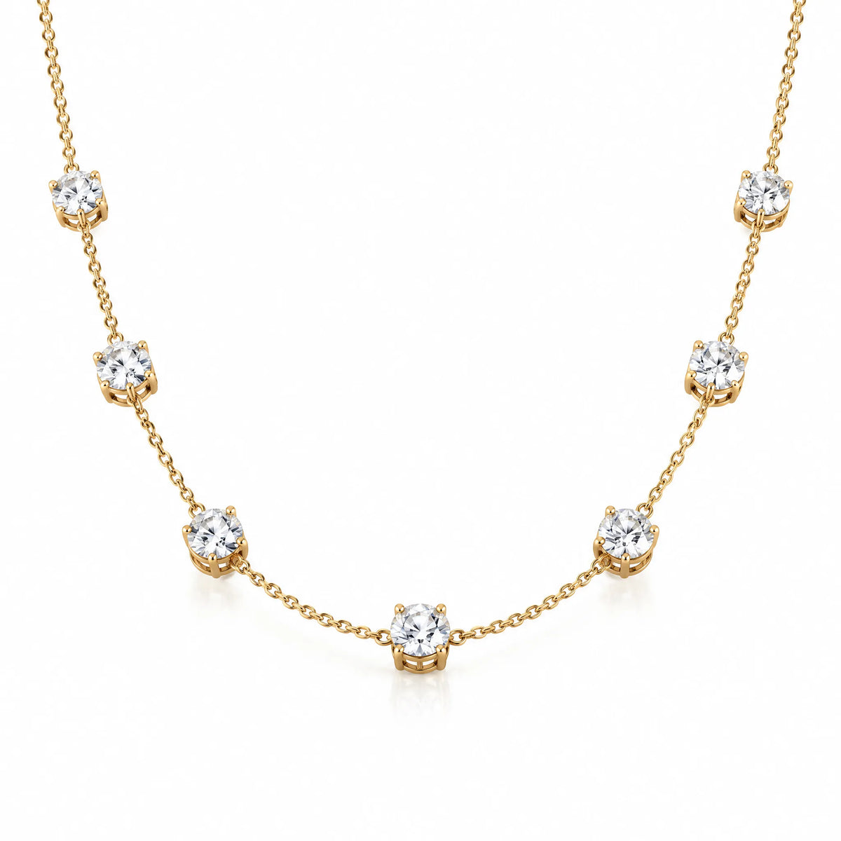 Céleste Lab-Grown Diamond Station Necklace - Yellow Gold