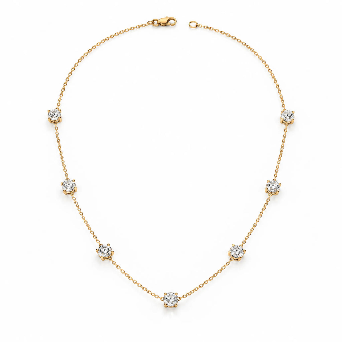 Céleste Lab-Grown Diamond Station Necklace - Yellow Gold