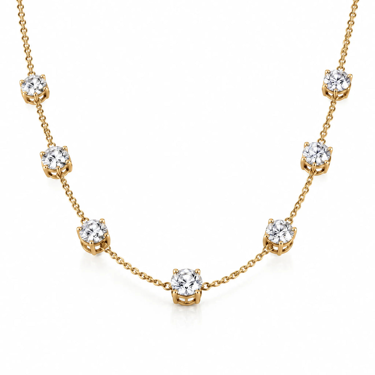 Céleste Lab-Grown Diamond Station Necklace - Yellow Gold